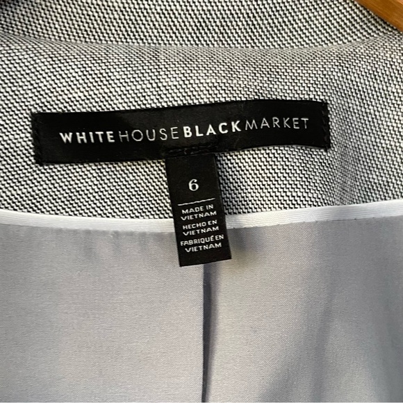 White House Black Market Single Button Yarn Dye Suit Jacket 6 Marled Gray - Picture 10 of 12